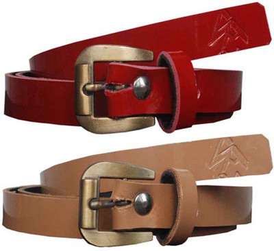 Sondagar Arts Women Casual, Party, Formal, Evening Red, Brown Artificial Leather Belt, Multi