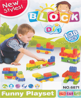 Emob New Styles DIY 138 Pcs Baby Block Fun Real Action Funny Playset(Multicolor)