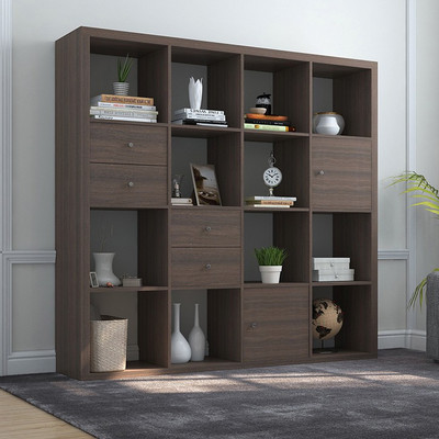 

Urban Ladder Boeberg Engineered Wood Semi-Open Book Shelf(Finish Color - Dark Walnut)