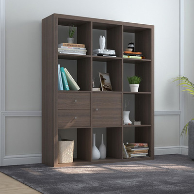 

Urban Ladder Boeberg Engineered Wood Semi-Open Book Shelf(Finish Color - Dark Walnut)