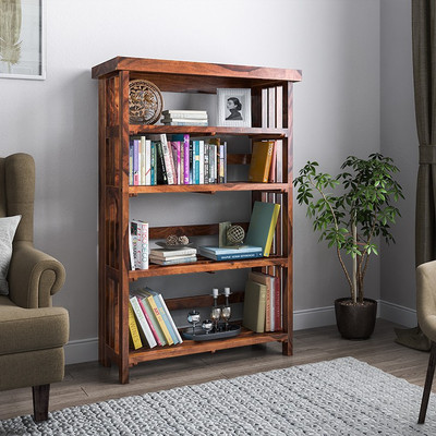 

Urban Ladder Rhodes Folding Solid Wood Open Book Shelf(Finish Color - Teak)