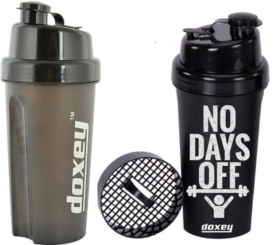

DOXEY Hercules Gym Shaker Combo 700 ml Shaker(Pack of 2, Black)