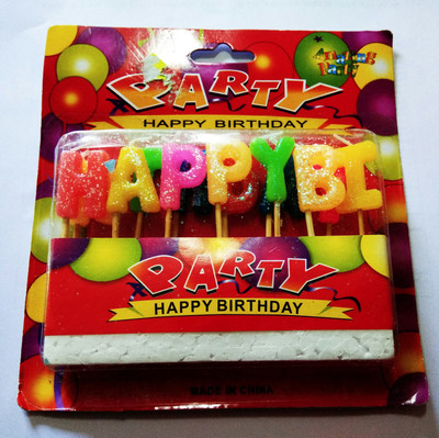 

PartyballoonsHK Happy Birthday Alphabetical Candle(Multicolor, Pack of 1)