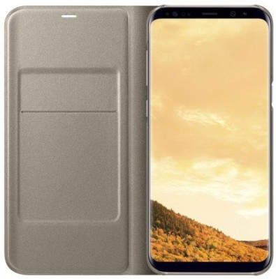 Helix Flip Cover for SAMSUNG Galaxy S8(Gold, Pack of: 1)