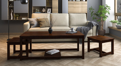 

Urban Ladder Hevea Nested Solid Wood Coffee Table(Finish Color - Dark Walnut)