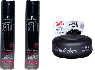 

Schwarzkopf Taft Power hair Lacquer, Spiky Putty(Set of 3)
