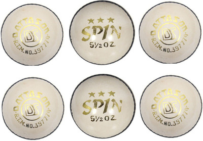 

Dattason Spin Cricket Leather Ball(Pack of 6, White)