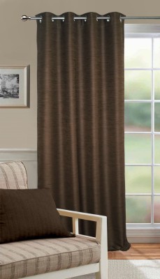 Lushomes 230 cm (8 ft) Polyester Room Darkening Door Curtain Single Curtain(Solid, Brown)
