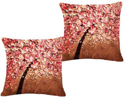 Belive-Me 3D Printed Cushions Cover(Pack of 2, 40.64 cm*40.64 cm, Brown, Pink)