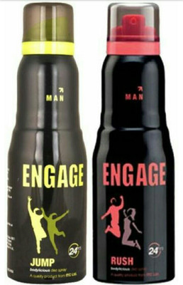 

Engage Jump, Rush Perfume Body Spray - For Men(300 ml, Pack of 2)