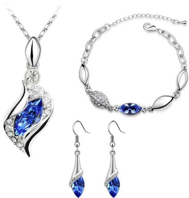 NAKABH Alloy Platinum Blue, Silver Jewellery Set(Pack of 1)