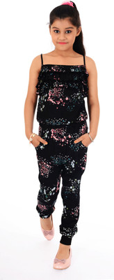 

Naughty Ninos Printed Girl's Jumpsuit, Black print