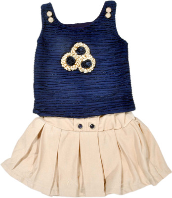 

Hey Baby Girls Party(Festive) Top Skirt(Dark Blue