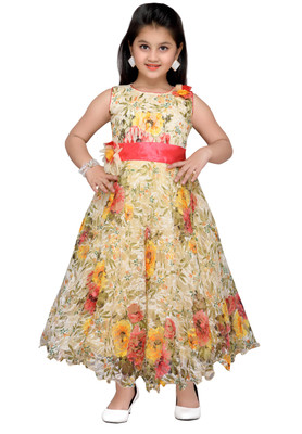 72% OFF on Adiva Girls Maxi/Full Length Party Dress(Yellow