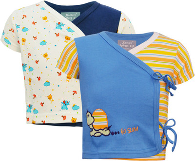 

Kothari Romper For Boys Printed Cotton(Multicolor, Pack of 2, White-blue