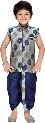 

AJ Dezines Boys Festive & Party Angarkha and Dhoti Pant(Grey Pack of 1