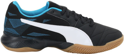 

Puma Boys & Girls Lace Badminton Shoes(Black, Puma black-puma white-blue danube