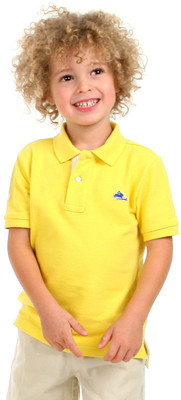 

Cherry Crumble California Boys Solid Cotton T Shirt(Yellow, Pack of 1, Yellow white