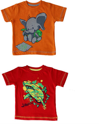 

Indirang Boys Printed Cotton T Shirt(Multicolor, Pack of 2