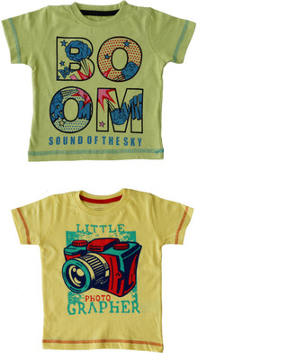 

Indirang Boys Printed Cotton T Shirt(Multicolor, Pack of 2
