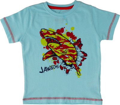 

Indirang Boys Printed Cotton T Shirt(Light Blue, Pack of 1