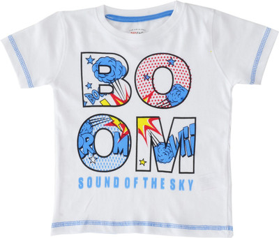 

Indirang Boys Printed Cotton T Shirt(White, Pack of 1