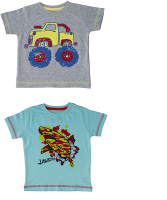 

Indirang Boys Printed Cotton T Shirt(Multicolor, Pack of 2