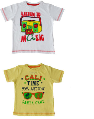 

Indirang Boys Printed Cotton T Shirt(Multicolor, Pack of 2