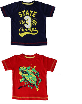 

Indirang Boys Printed Cotton T Shirt(Multicolor, Pack of 2