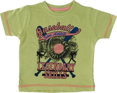 

Indirang Boys Printed Cotton T Shirt(Light Green, Pack of 1