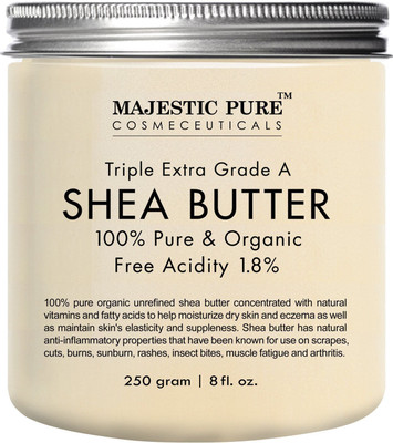 

Majestic Pure Shea Butter, 8 oz - Natural Skin Care, Organic Virgin Cold-Pressed Raw Unrefined Premium Grade from Ghana(250 g)