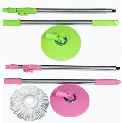 

bajrang Mop 360° spin Cleaning stainless steel Rod Set(02 set)(Pink and Green) with Mop Refill(01 pc.) Mop Set