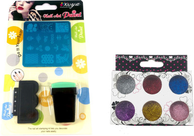 

Iris 7 Premium nail art stamp kit and glitter set(nil)