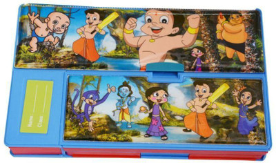 

13-HI-13 Themed Flowers Art Plastic Pencil Box(Set of 1, Multicolor)