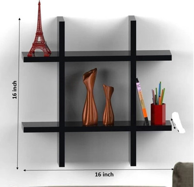 

The New Look Plus Style Shelf Wooden Wall Shelf(Number of Shelves - 2, Black)