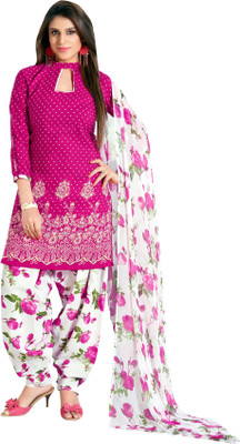 

Jiya Cotton Self Design, Printed Salwar Suit Dupatta Material(Un-stitched), Pink;white