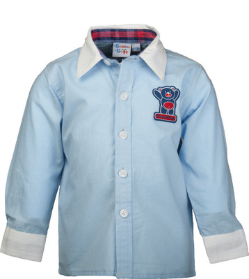 

Beanie Bugs Boy's Solid Casual Blue Shirt
