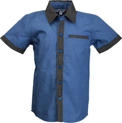 

Beanie Bugs Boy's Checkered Casual Blue Shirt