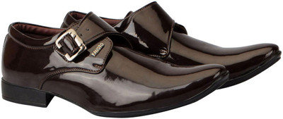 

FAUSTO Corporate Monk Strap For Men(Brown