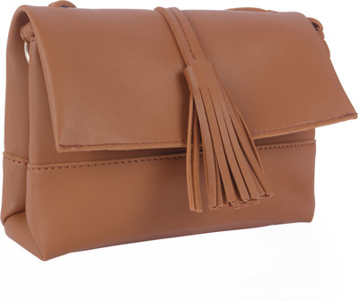 

Fur Jaden Women Casual Tan PU Sling Bag