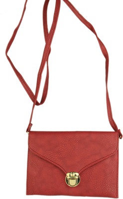 

Merci Women Casual Red PU Sling Bag