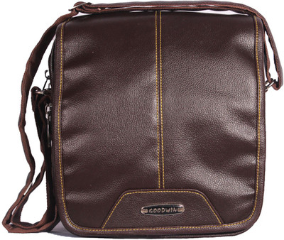 

Goodwin Men & Women Formal Brown Leatherette Messenger Bag
