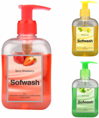 

Modicare SOFWASH 3 IN 1 HAND WASH, SHOWER GEL & BUBBLE BATH COMBO PACK(750 g, Pack of 3)