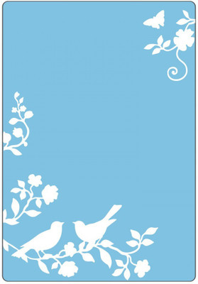 

SIZZIX Textured Impressions Embossing Folder - Songbirds 661474 birds Stencil(Pack of 1, song, birds)