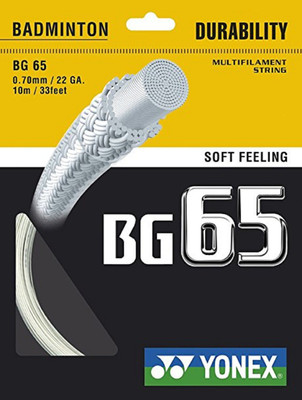 Yonex BG 65 0.7 Badminton String - 10 m(White)