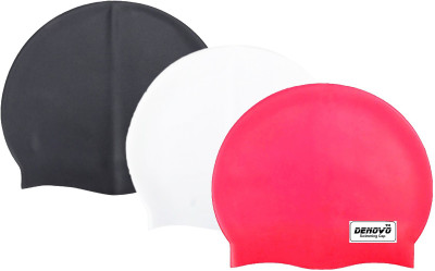 

DeNovo Imported (Set of 3) Swimming Cap(Multicolor, Pack of 2), Black;red;white