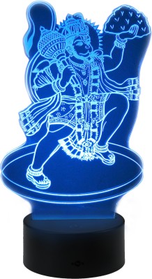 varna crafts Lampees 3D illusion Hanuman Led Night Lamp(23 cm, Black)