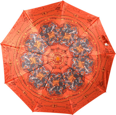 

HOU-DY 3 Fold Auto Open Satin Women Multicolored Umbrella(Multicolor)