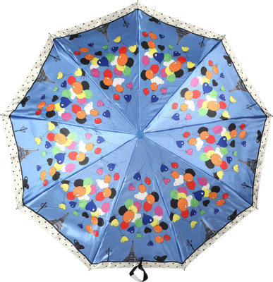 

HOU-DY 3 Fold Auto Open Satin Women Stylish Umbrella(Multicolor)