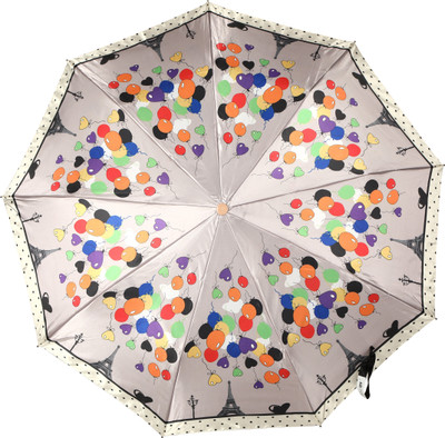 

HOU-DY 3 Fold Auto Open Satin Women Multicolor Umbrella(Multicolor)